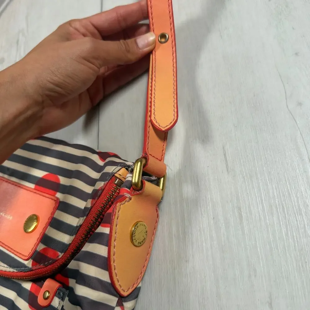 Marc By Marc Jacobs Nylon Striped Natasha Polka Dot Crossed Body Bag